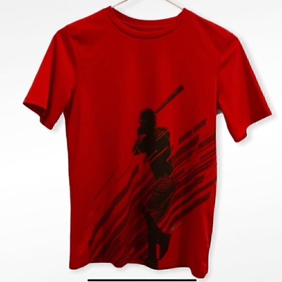 Champion Boys Red Baseball Print Shirt - Picture 1 of 5